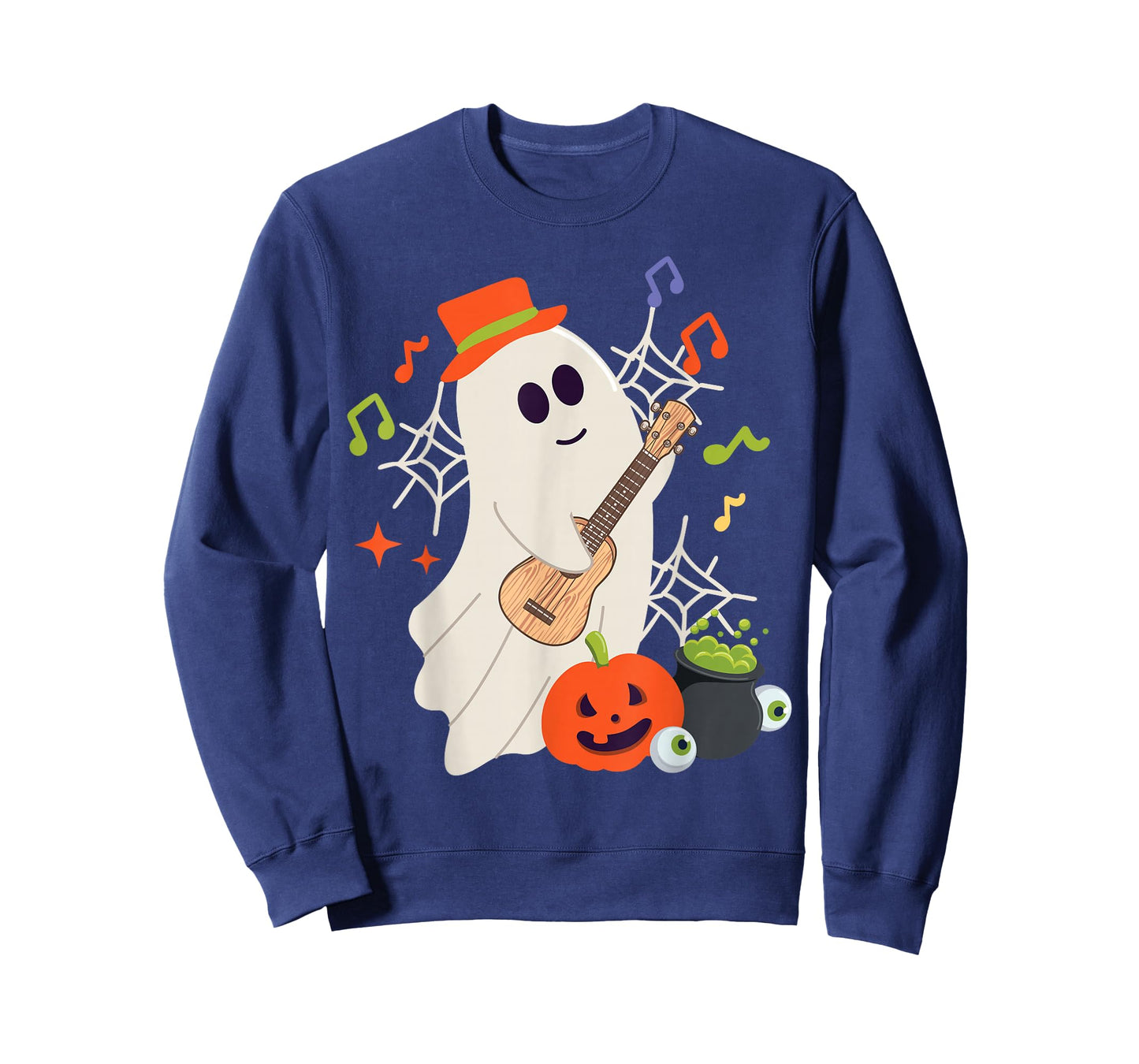 Hawaiian Ukulele Uke Halloween Ghost T-Shirt