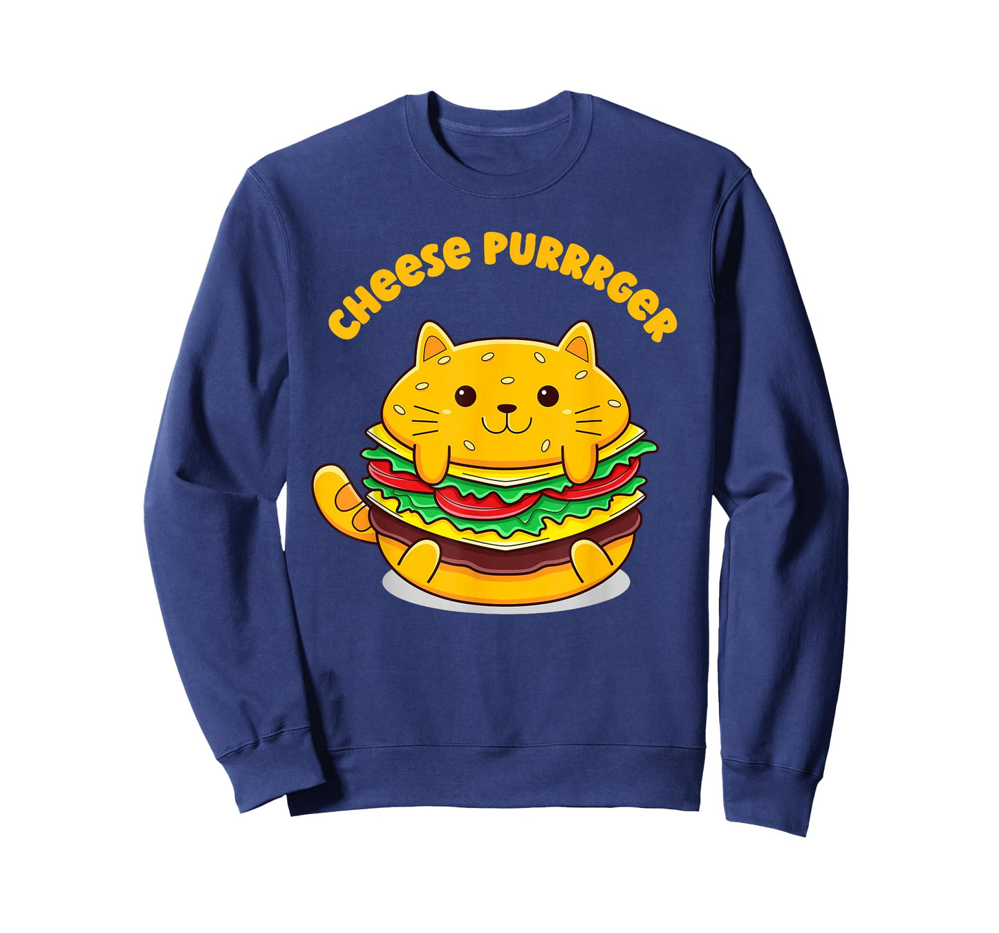 Funny Burger Cat Cheese Purrrger Food Lover T-Shirt