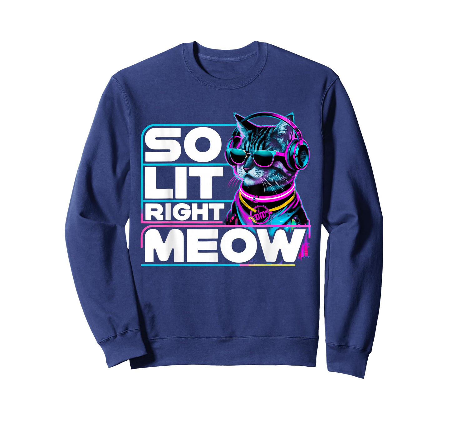 DJ Cat So Lit Right Meow EDM Techno Rave Party Festival 2025 T-Shirt