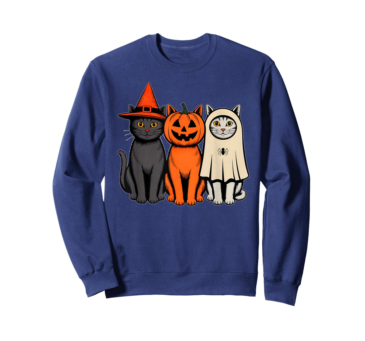 Cute Ghost Halloween Black Cat Witch Hat Pumpkin Women Girls T-Shirt