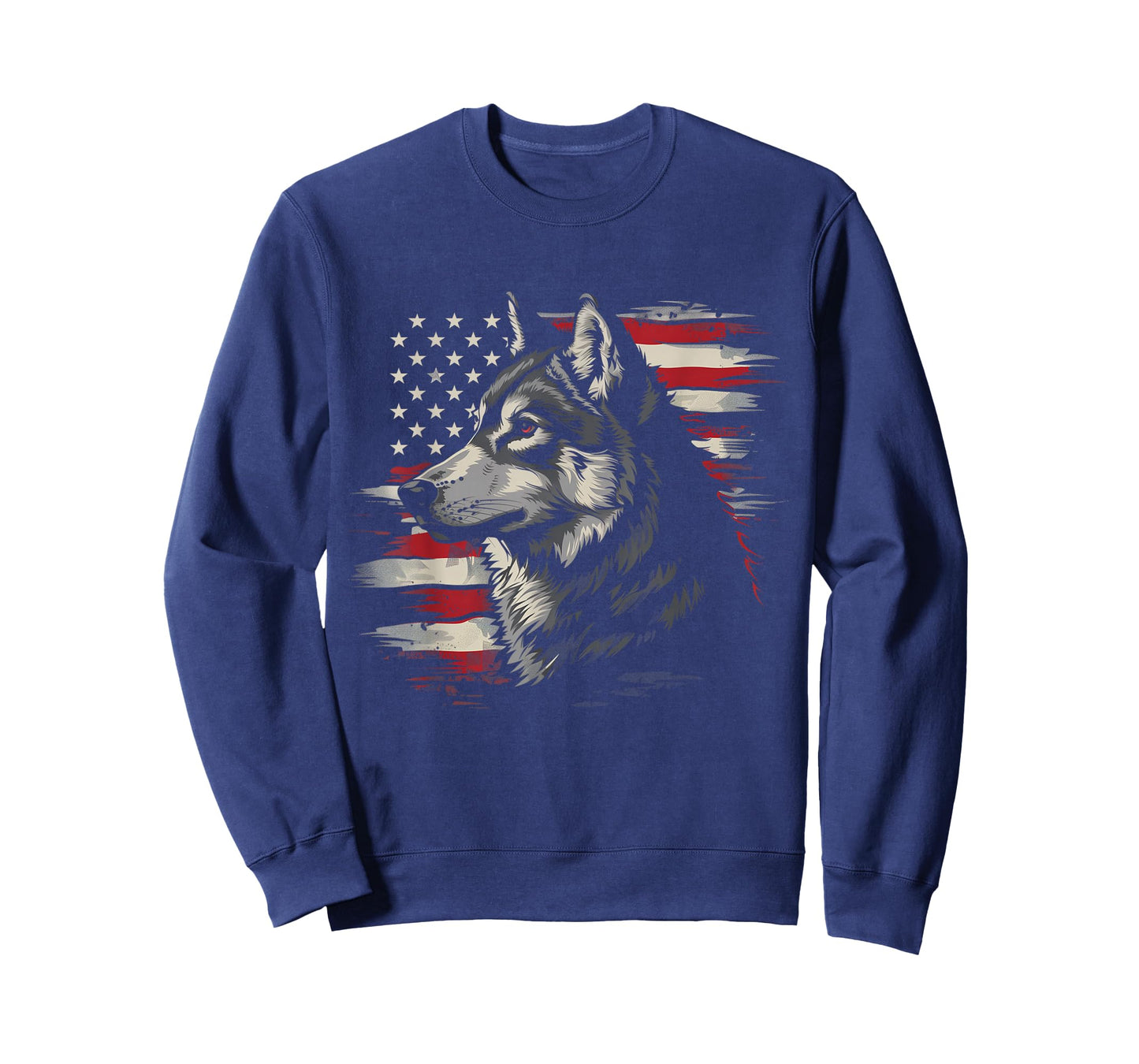 Wolf American Flag USA Patriotic Wolf Lover T-Shirt