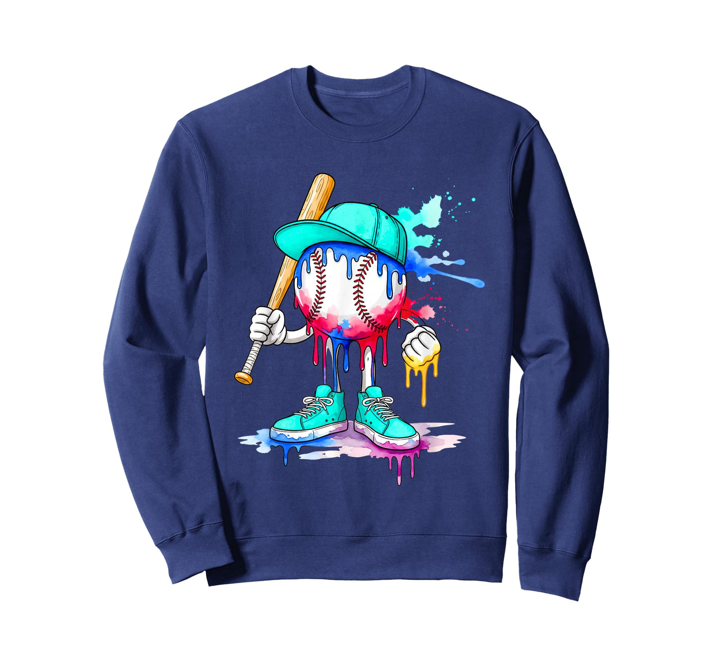 Ice Cream Drip Baseball Spots Baseball Drip for Girls Boys T-Shirt