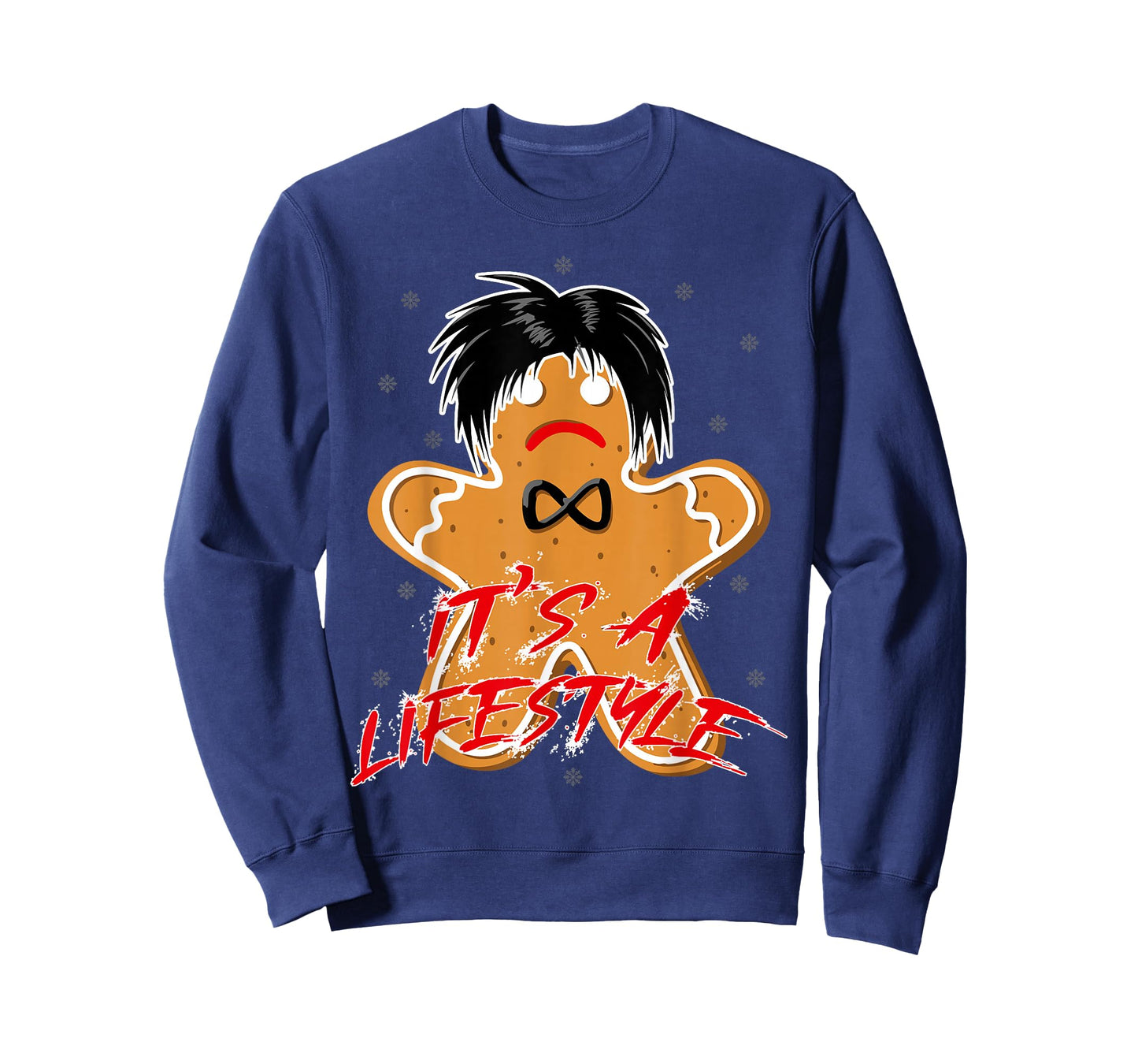 Funny Black Hair Punk Alternative Emo Music Lover Christmas Emo Heritage Dark Lifestyle Funny Gingerbread man T-Shirt