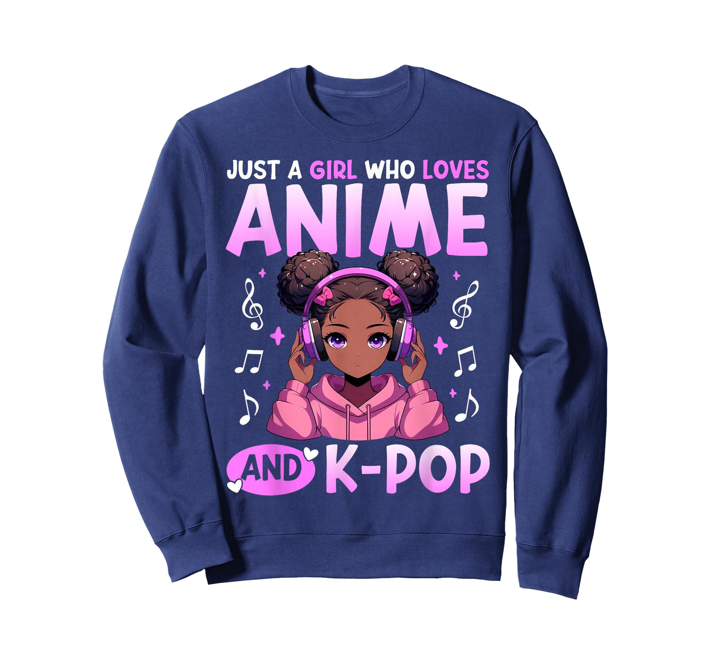 Just A Girl Who Loves Anime and K-Pop African American Afro T-Shirt
