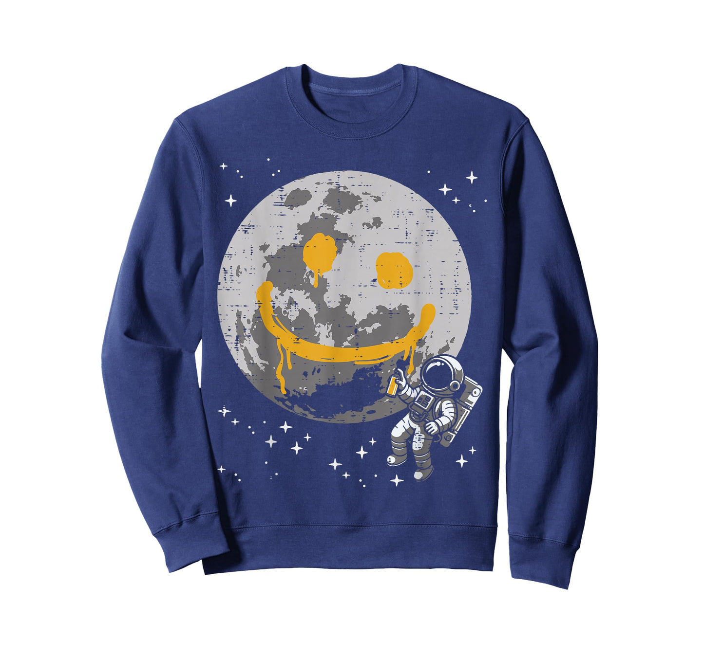 Astronaut Spray Paint Moon Smile Face Space Kids Women Men T-Shirt