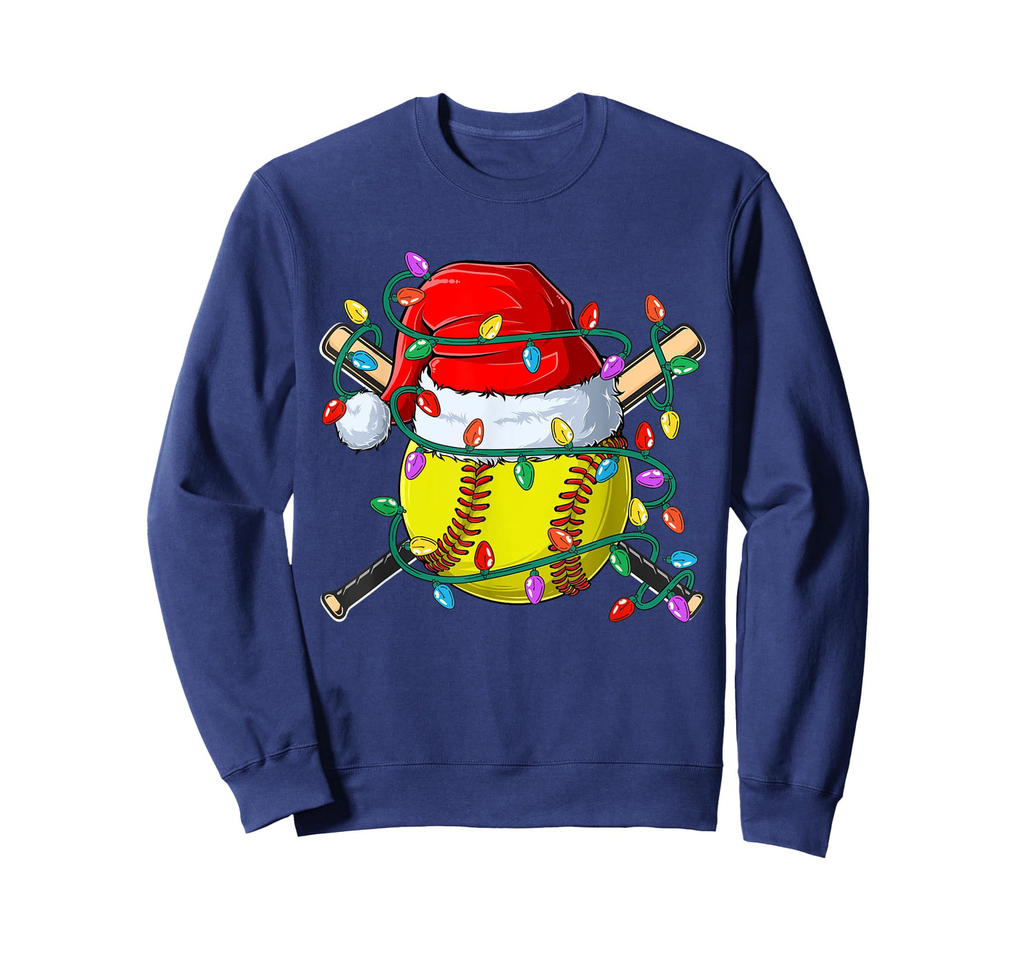 Christmas Softball Xmas Santa Sports Hat Mens Womens Kids T-Shirt