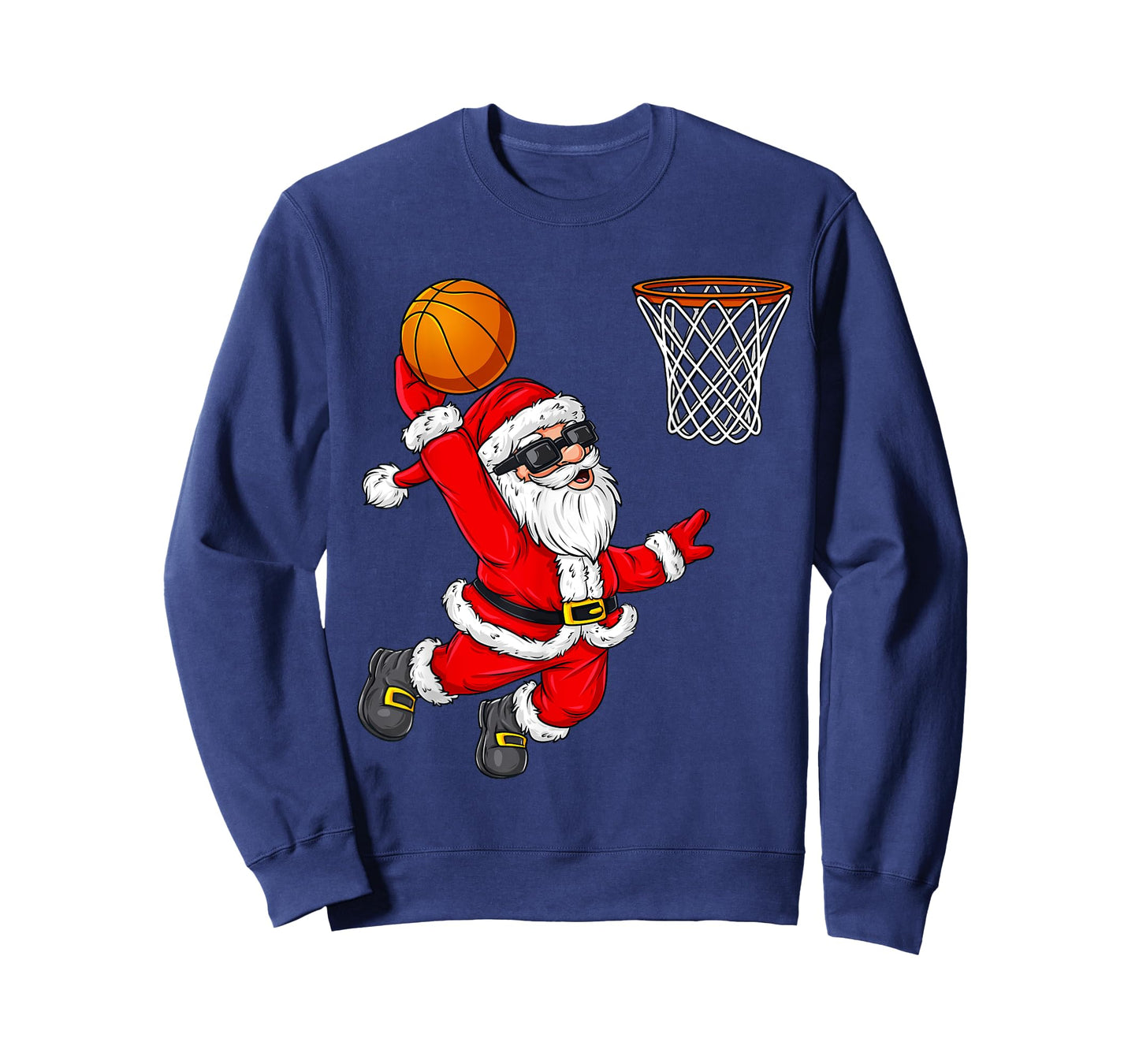 Christmas Santa Claus Dunking A Basketball Boys Kids Xmas T-Shirt