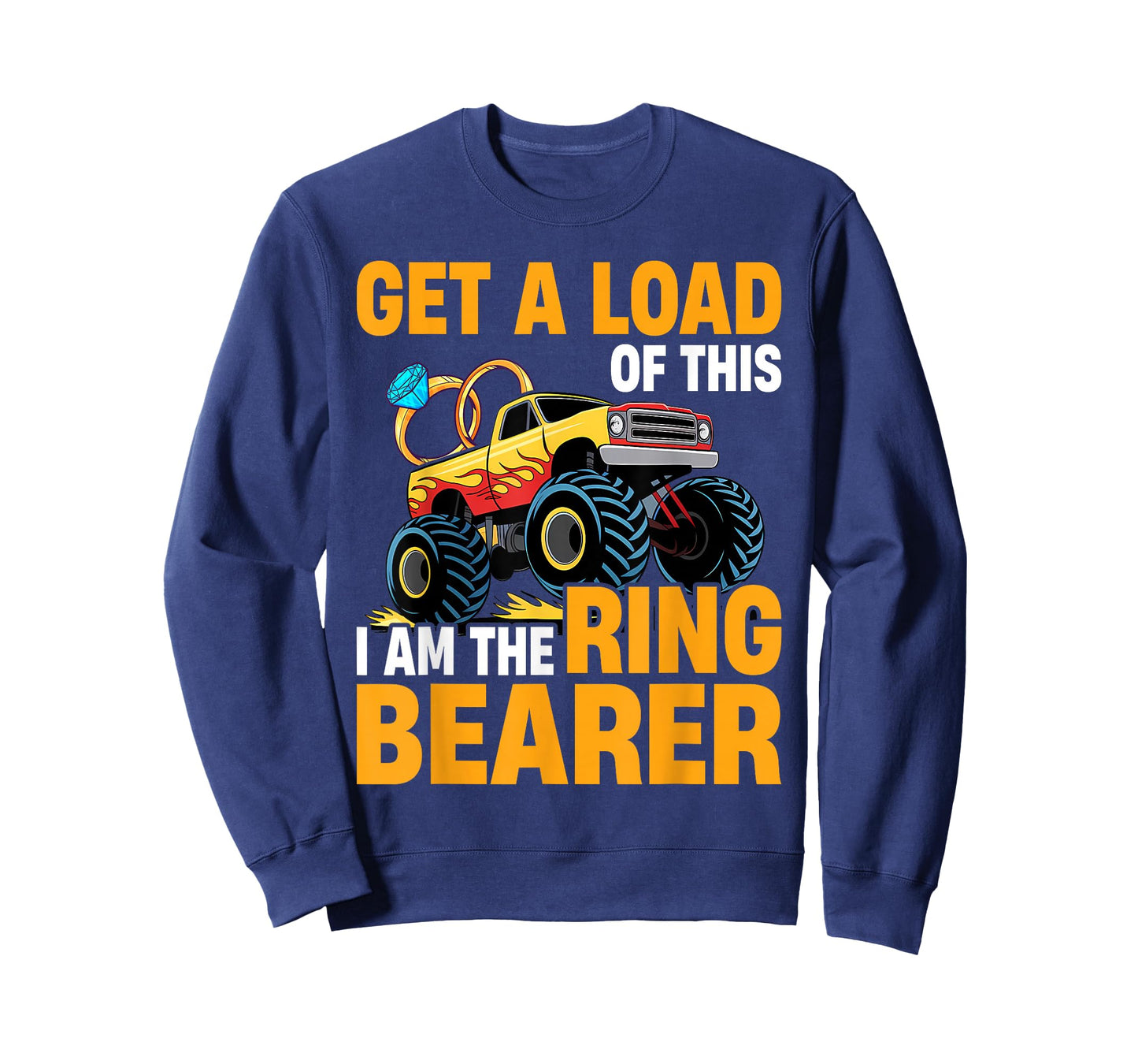 Wedding Iam The Ring Bearer Funny Monster Truck Boys T-Shirt
