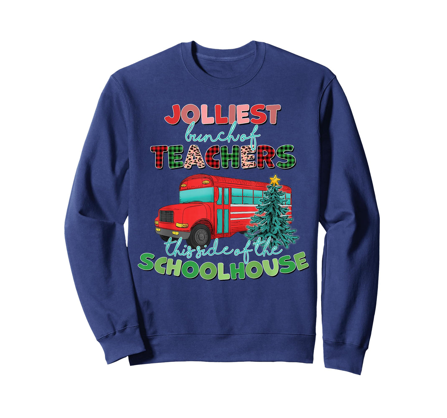 Groovy Christmas Teacher Jolly Jolliest Bunch of Teachers T-Shirt