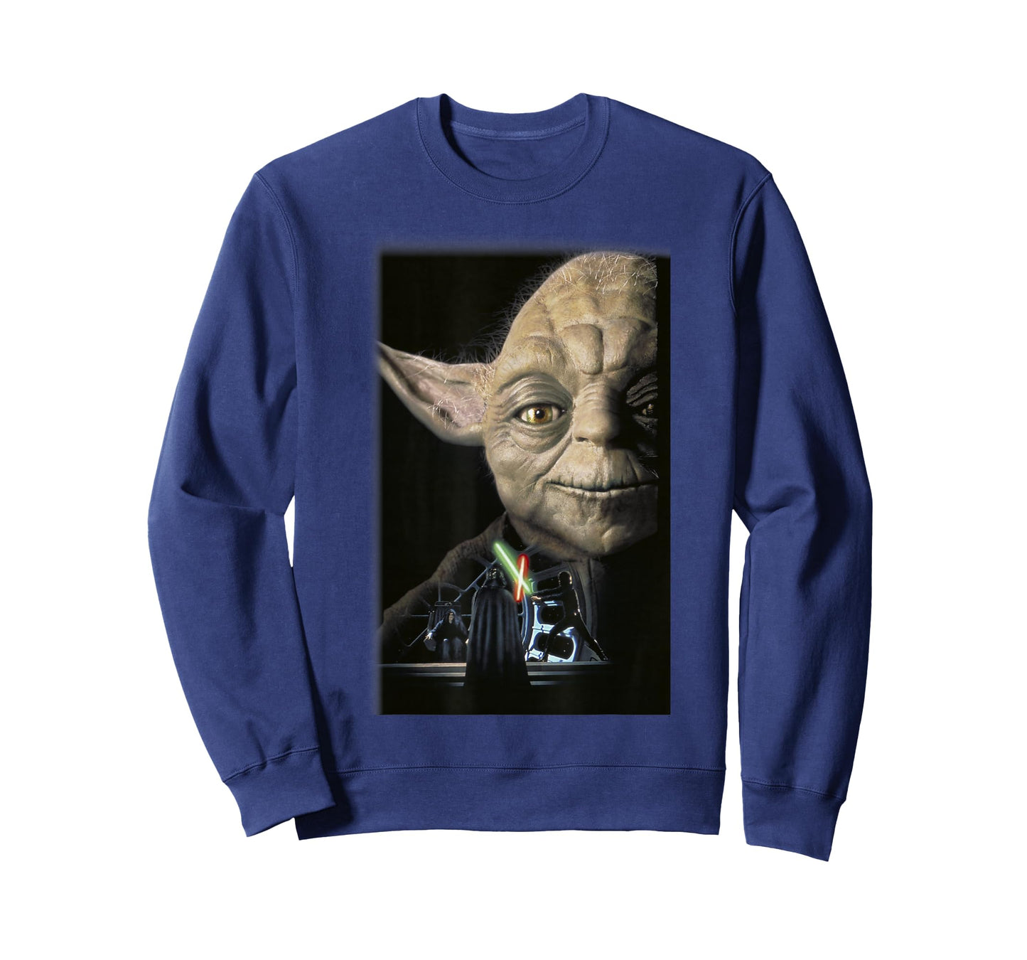 Star Wars Yoda Big Face Lightsaber Battle T-Shirt