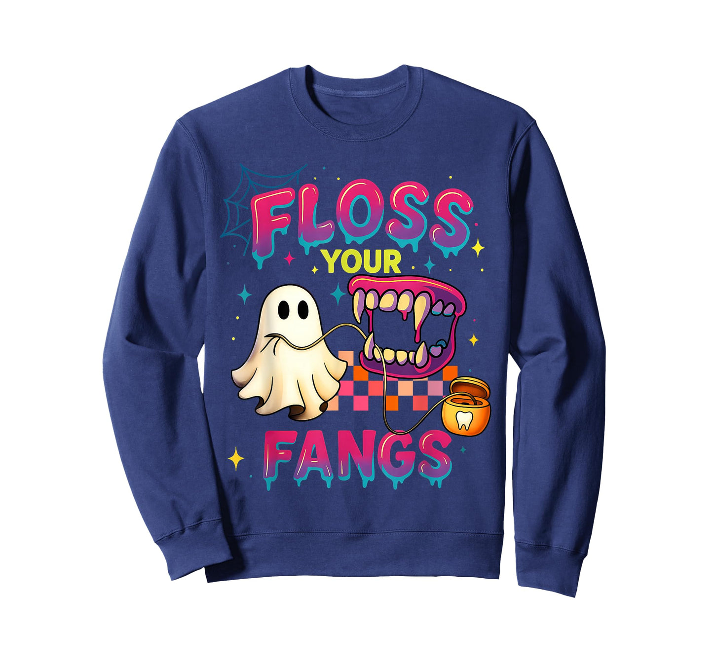 Floss Your Fangs Spooky Dentist Funny Boo Dental Halloween T-Shirt