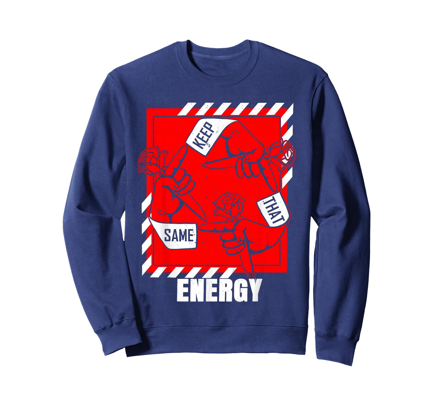 Red & White Keep That Same Energy Red & White Color Graphic T-Shirt