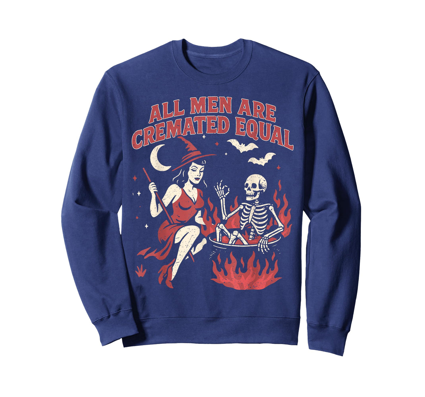 All Men Are Cremated Equal Funny Halloween Witch Skeleton T-Shirt