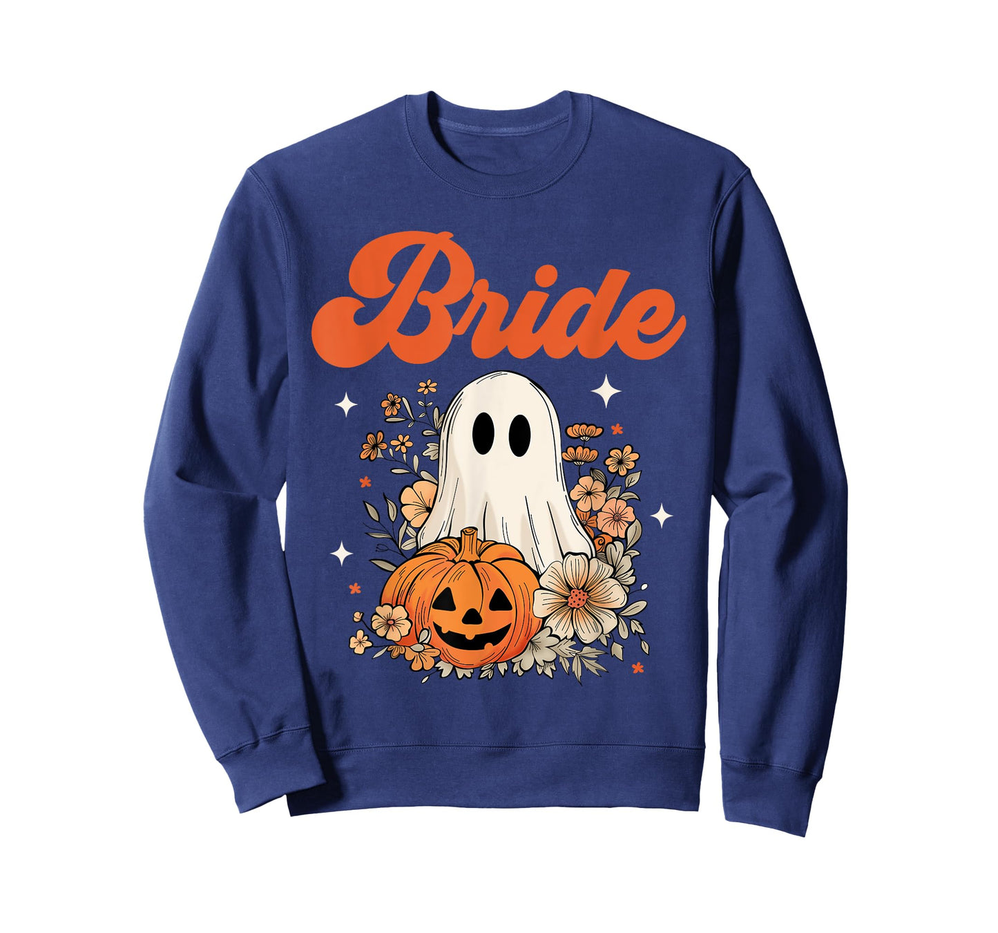 Bride Wildflower Ghost Boo Crew Halloween Bachelorette T-Shirt