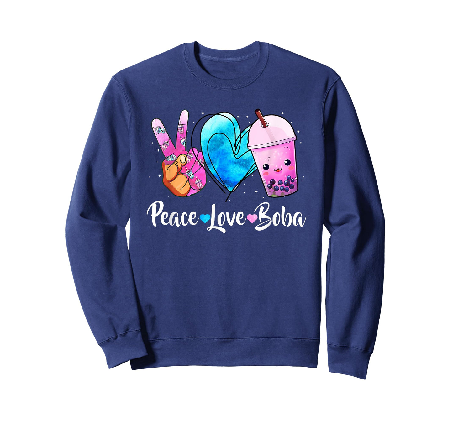 Peace Love Boba Bubble Tea For Teen Girls Kawaii Japanese T-Shirt