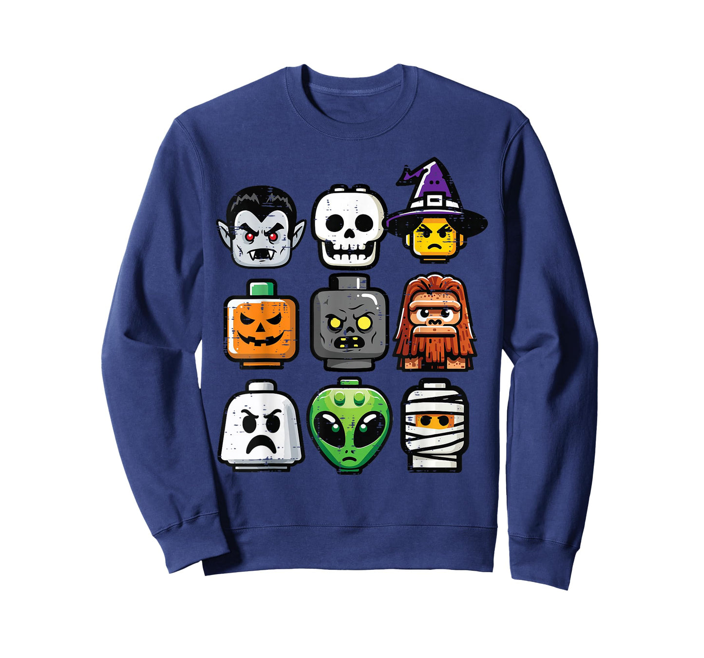 Halloween Brick Pumpkin Ghost Heads Costume Boys Kids Men T-Shirt