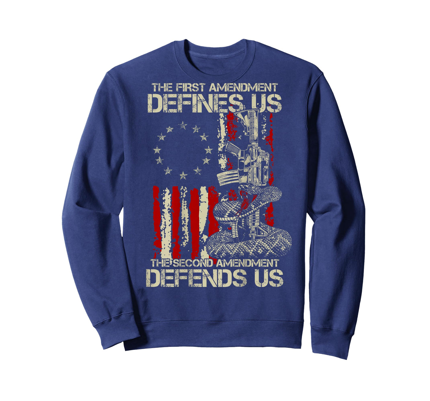 The First Amendment Defines us American Flag (On Back) T-Shirt