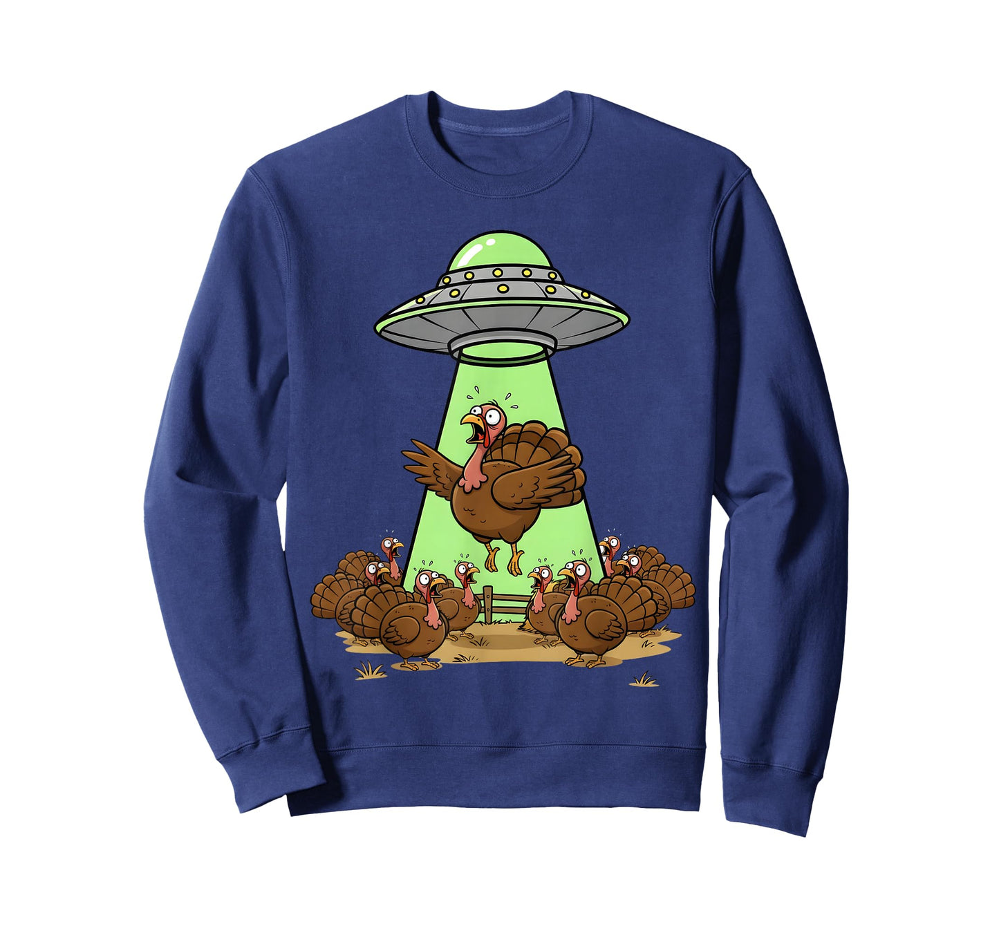 Alien UFO Turkey Abduction Funny Thanksgiving Holiday Humor T-Shirt