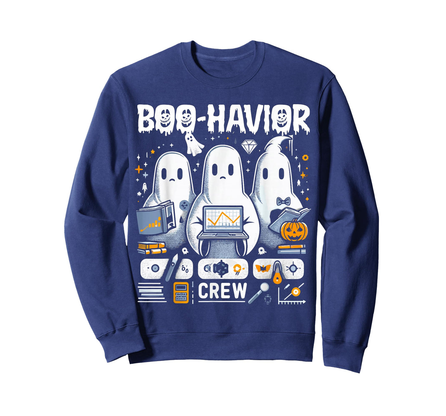 Behavior Analyst Halloween ABA Cute Ghost Boo-Havior Crew T-Shirt