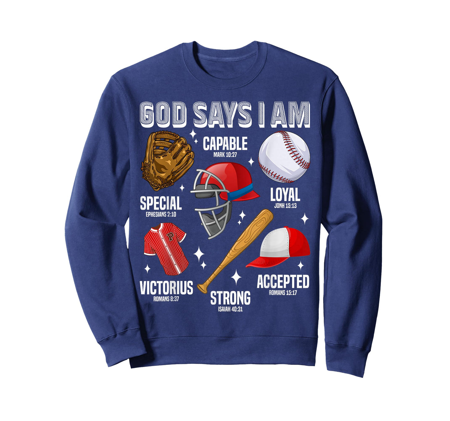 Funny God Says I Am Baseball Player Catcher Pitcher Boys Men T-Shirt