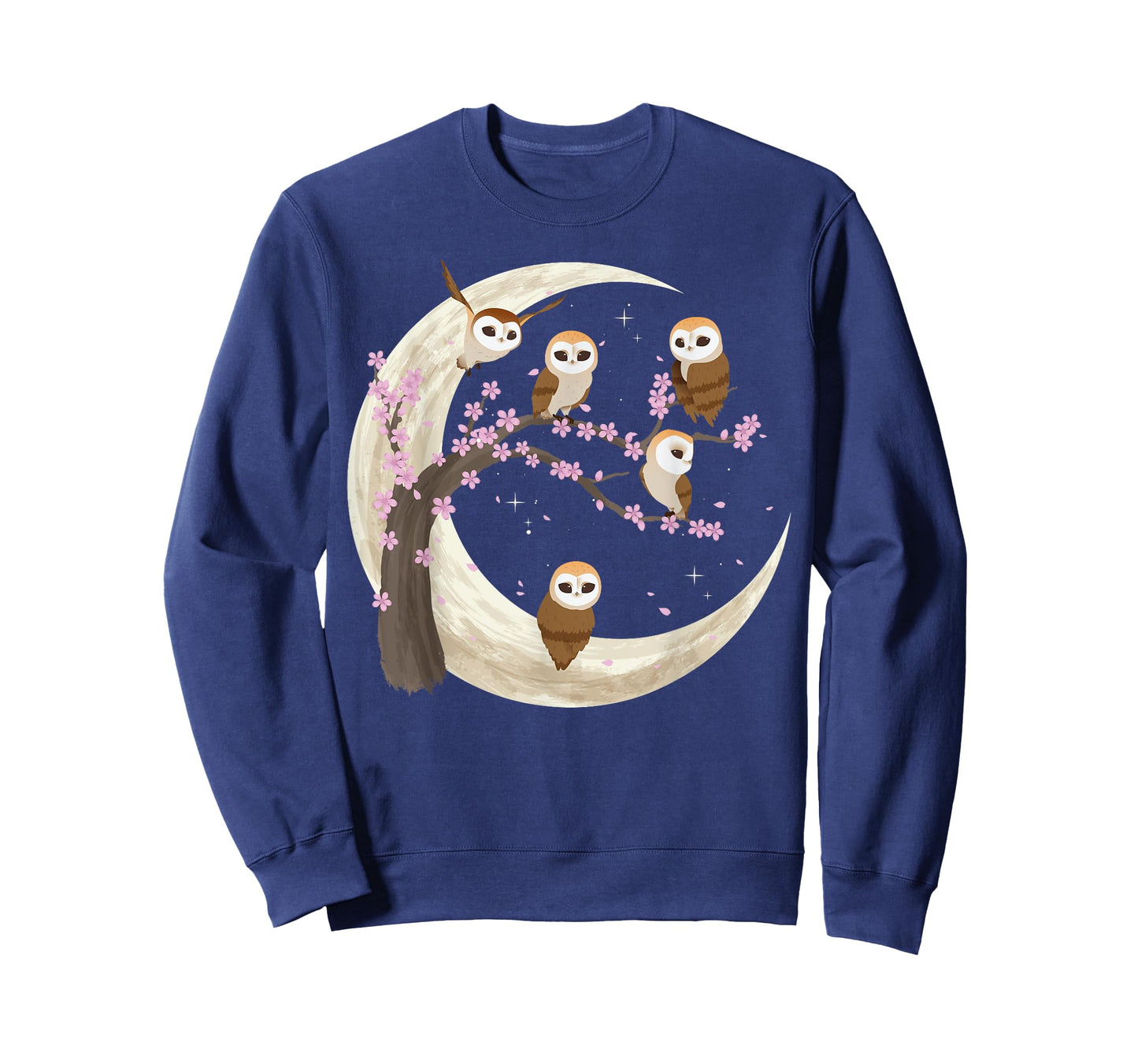 Owls Moon Shirt Japanese Sakura Cherry Blossom Owls Night T-Shirt