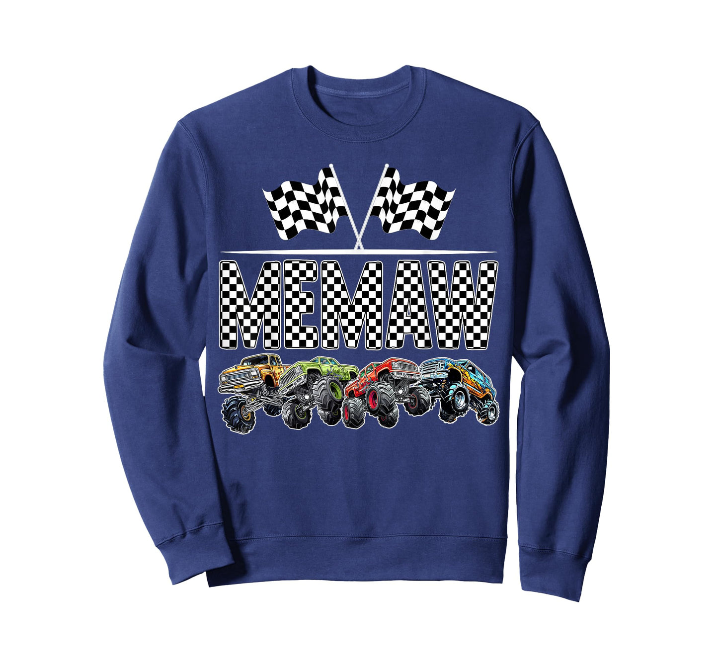 Memaw Retro Monster Truck Family Birthday Matching T-Shirt