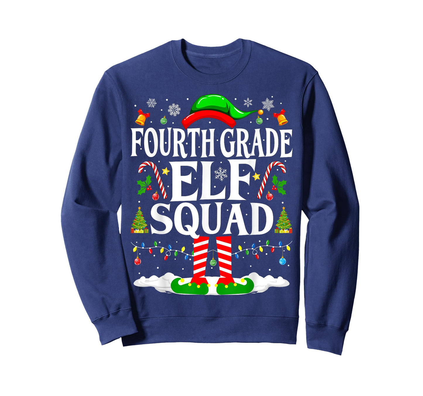 4th Grade Elf Squad Xmas Funny Christmas Fourth Grade Elf T-Shirt