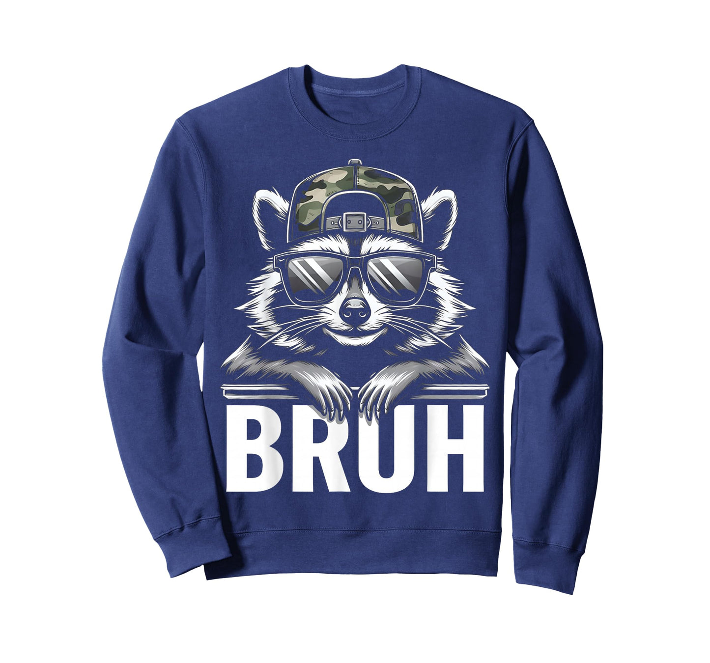 Bruh Raccoon Trash Racoon Camo Hat Youth Teens Kids Slang T-Shirt