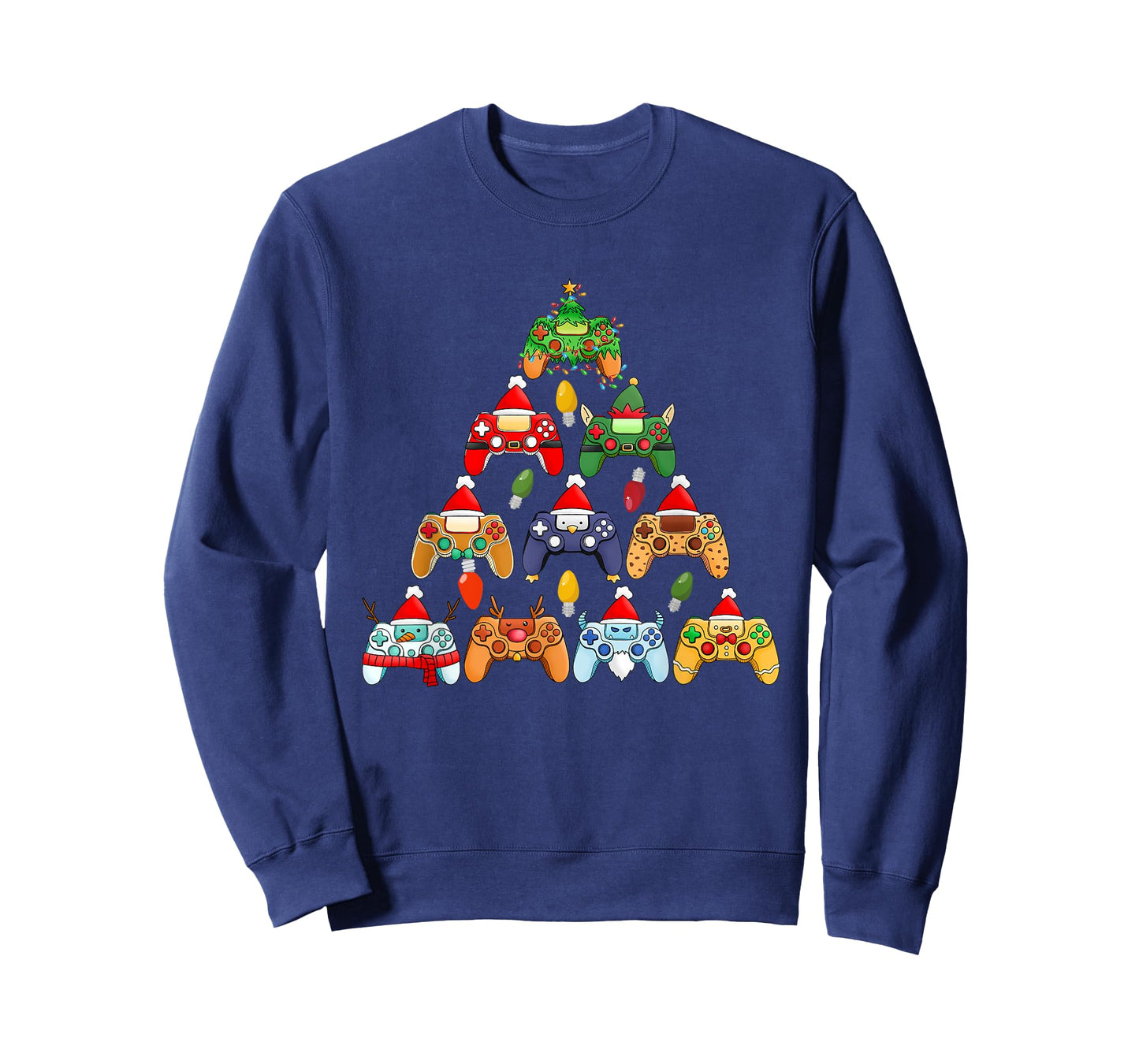 Beans Hot Tees Unisex-Adults Christmas T-Shirt Black Small Video Game Controller Christmas Tree Gamer Boy Girl Funny