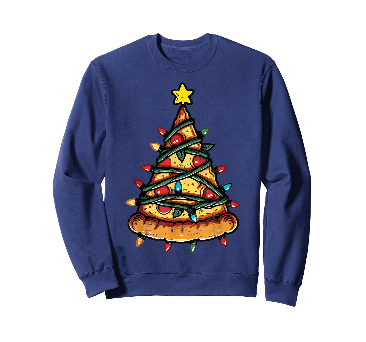 Christmas Pizza Xmas Tree Funny Xmas Food Men Women Kids T-Shirt