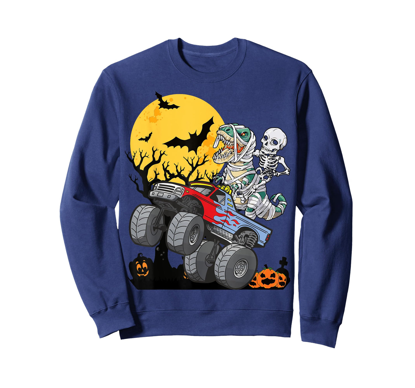 Boys Halloween Monster Truck Pumpkin Mummy Dinosaur T rex T-Shirt