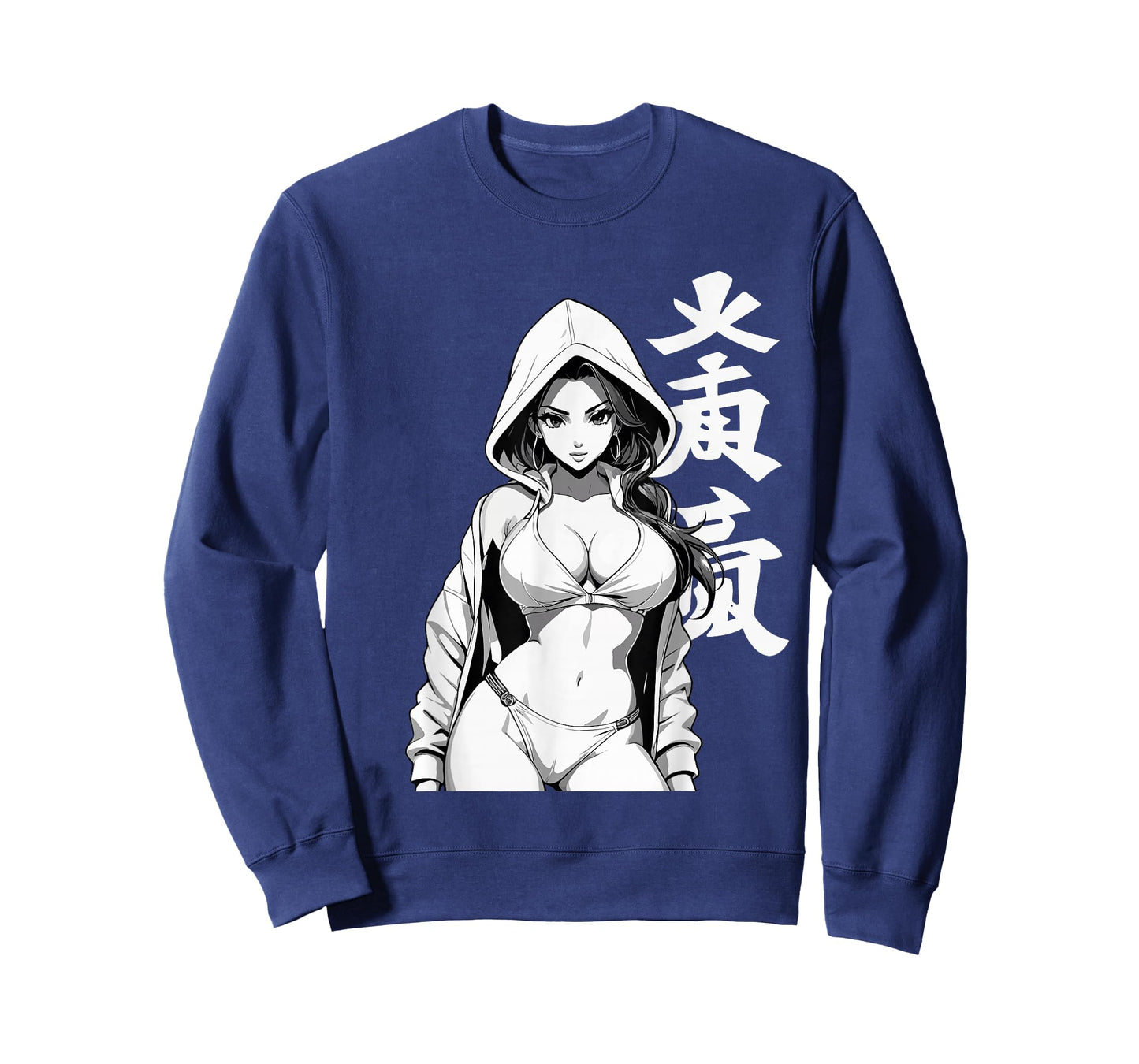 Sexy Waifu Sport Anime Girl Japanese in Black White Art T-Shirt