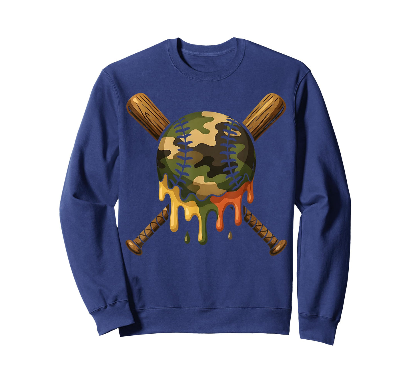 Baseball Drip Camo Baseball Bats Boys Sports Cool Game Day T-Shirt