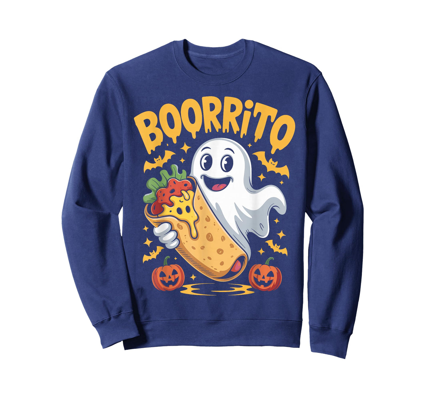 Boorrito Funny Boo Spooky Ghost Burrito Halloween Costume T-Shirt