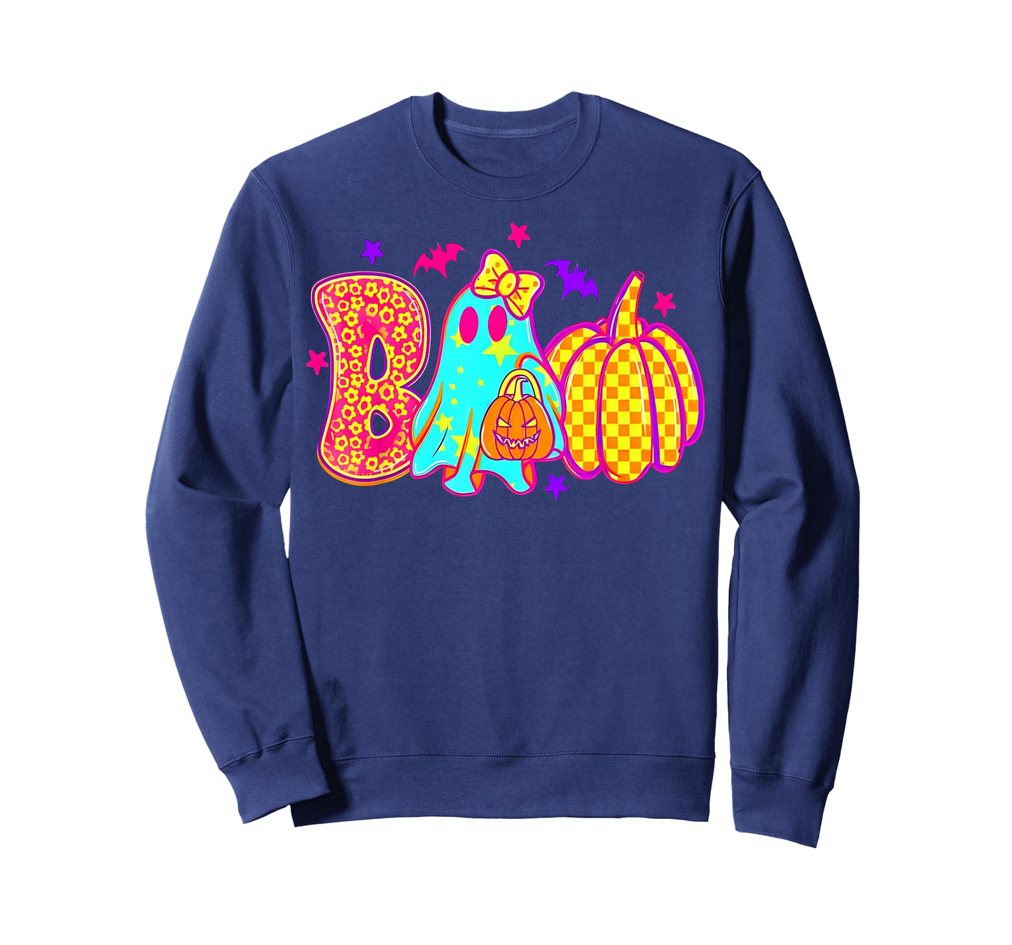 Coquette Bow Boo Ghost Halloween Pumpkin Spooky Season Women T-Shirt