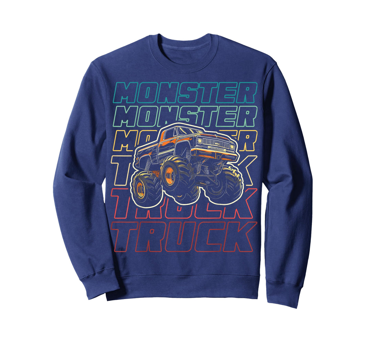 Monster Truck for Toddlers Kids Monster Truck Vintage Retro T-Shirt