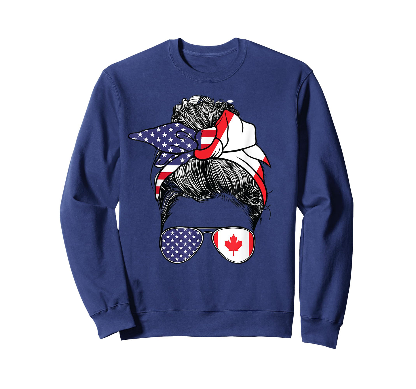 Canadian Women Girl USA Heritage American Canada Flag T-Shirt