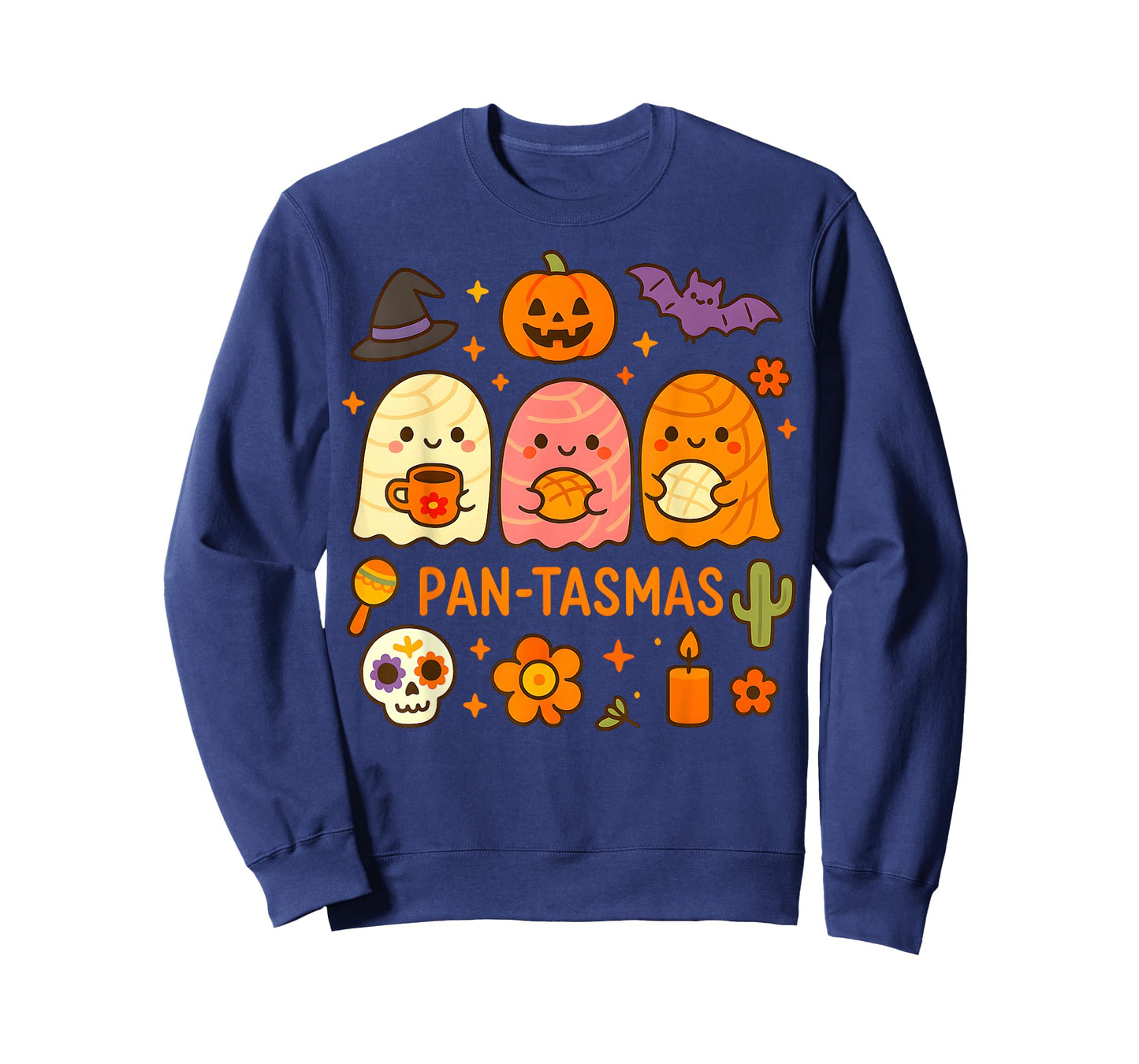 Pantasmas Cute Ghost Spooky Mexican Halloween for Women Men T-Shirt