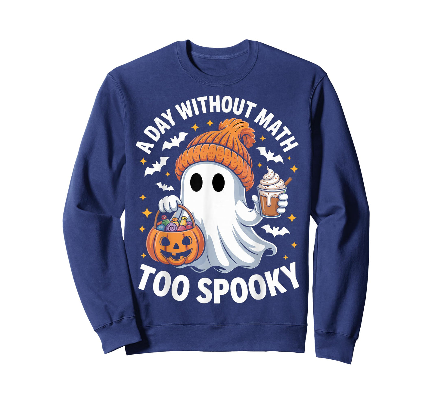 A Day Without Math Too Spooky Ghost Math Lover Halloween T-Shirt