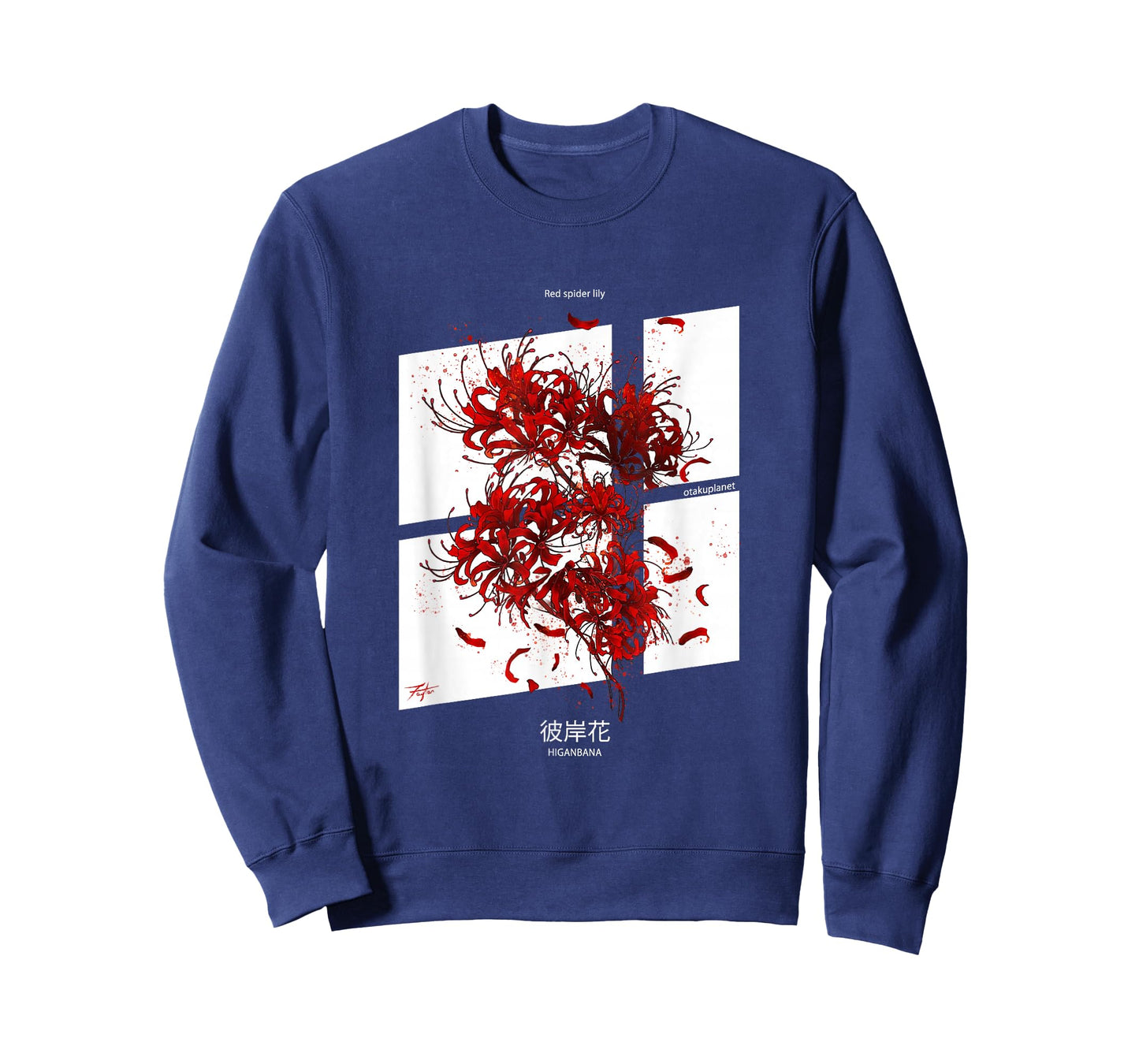 Higanbana or Red Spider Lily in Angular Grunge Anime T-Shirt