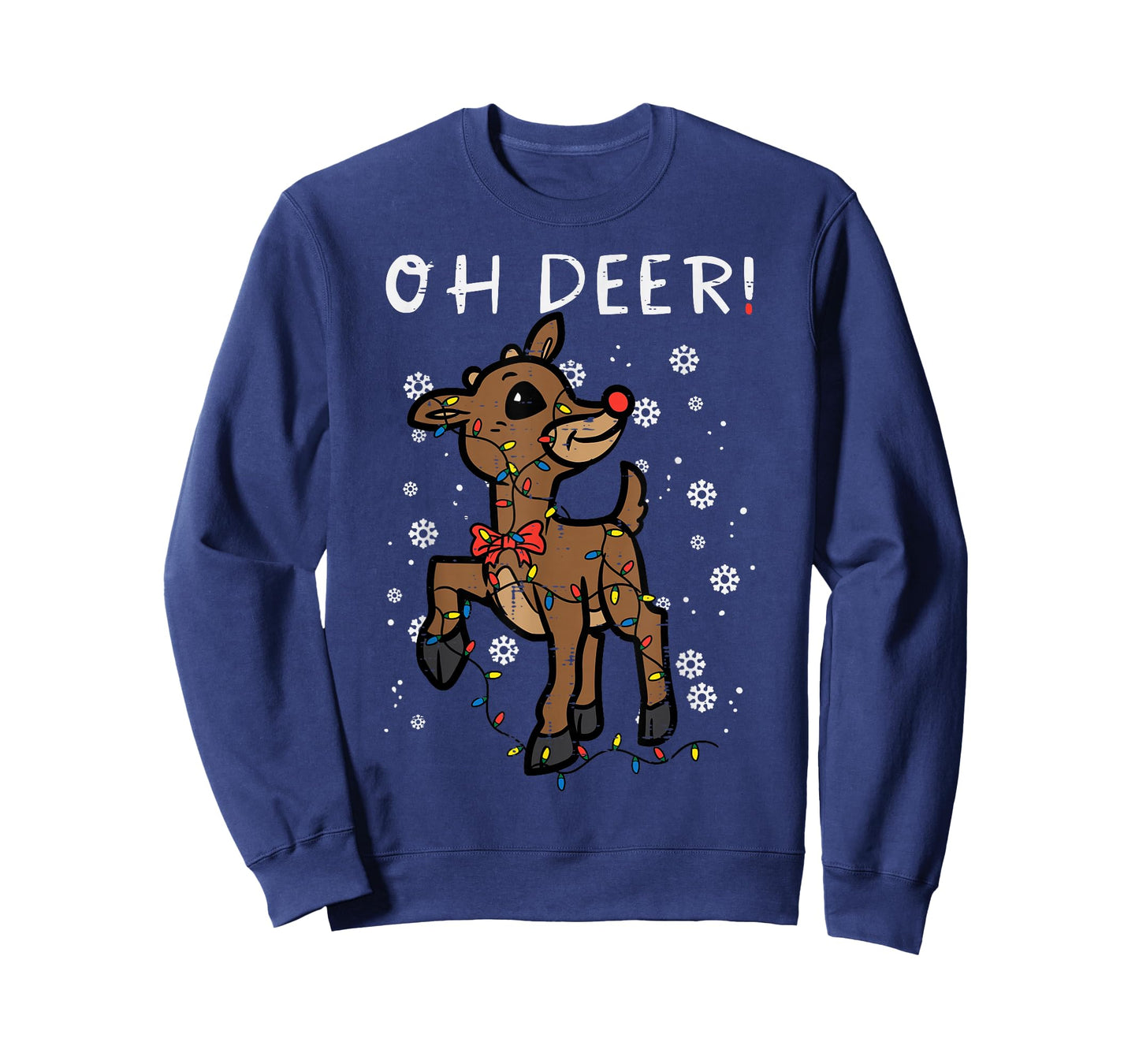 Christmas Reindeer Oh Deer Cute Xmas Boys Girls Kids Women T-Shirt