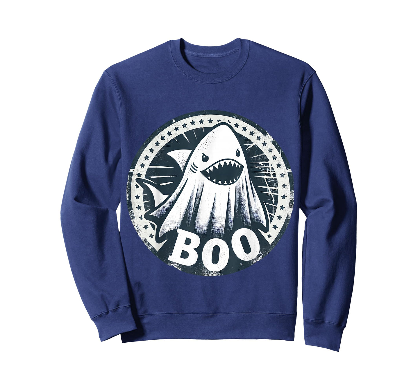 Boo Ghost Shark Funny Halloween Costume T-Shirt