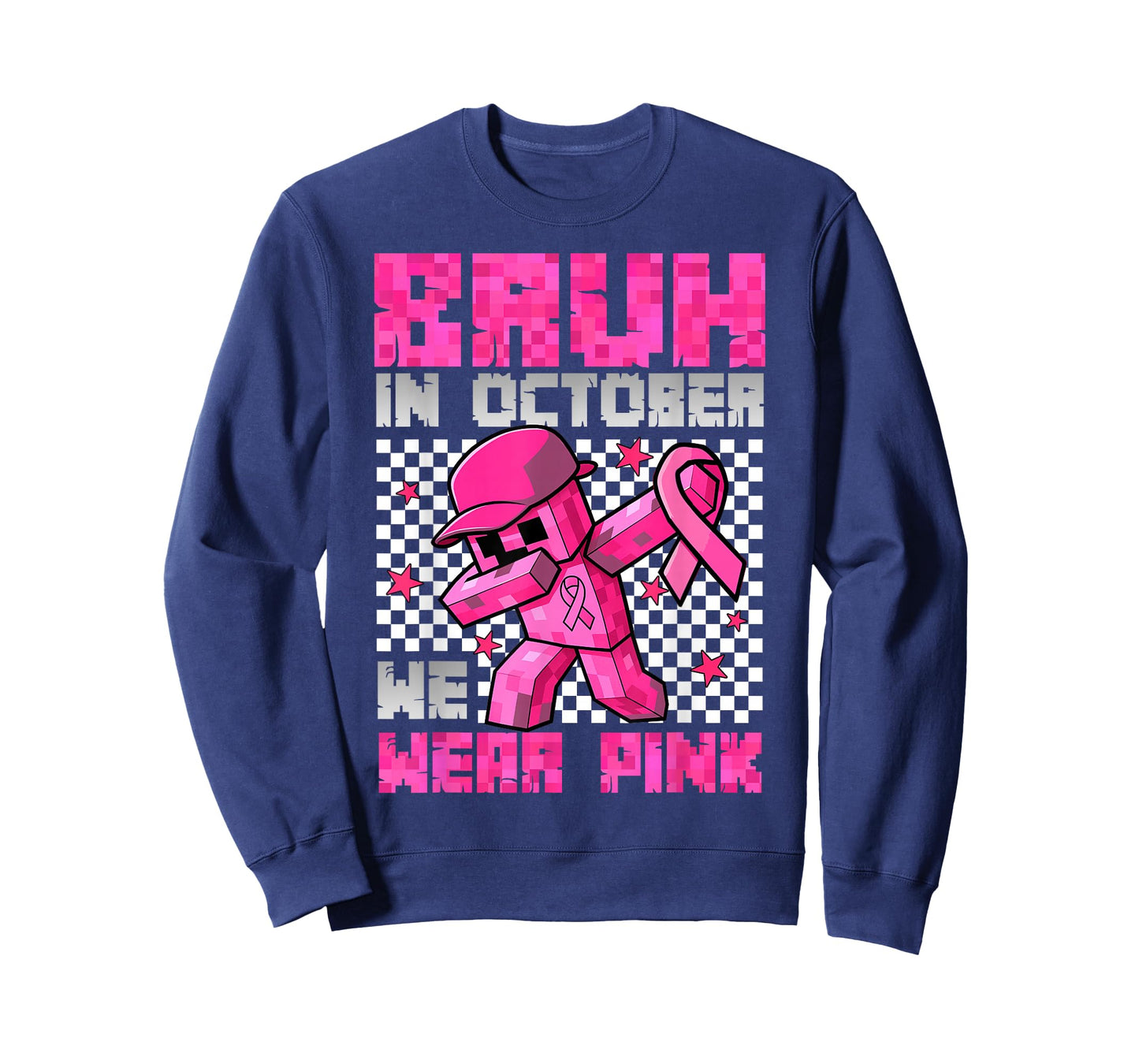 Bruh in October We Wear Pink Breast Cancer Game Kids Boy Men T-Shirt