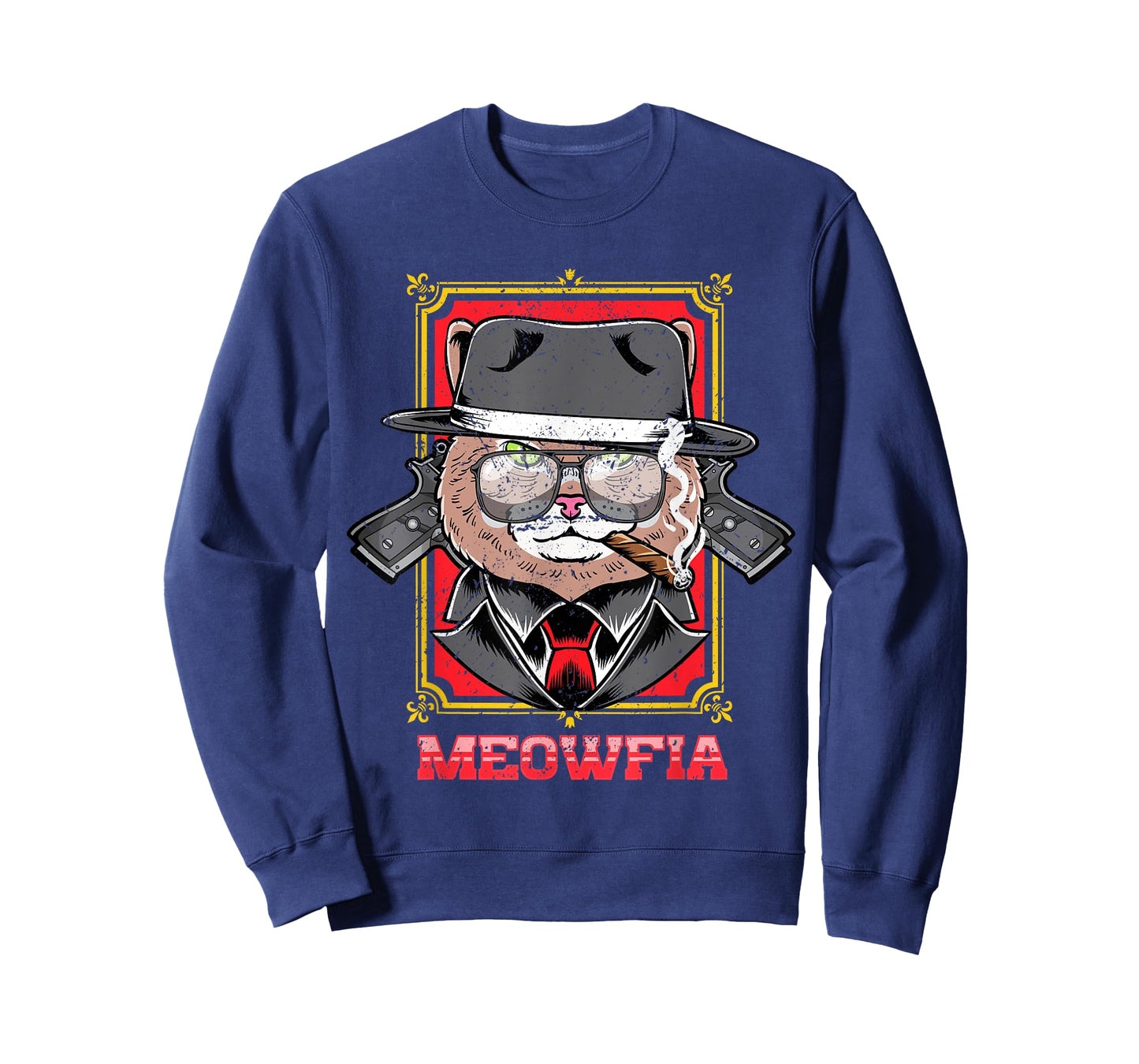 Meowfia Cat Mafia Boss Funny Kitty Art T-Shirt