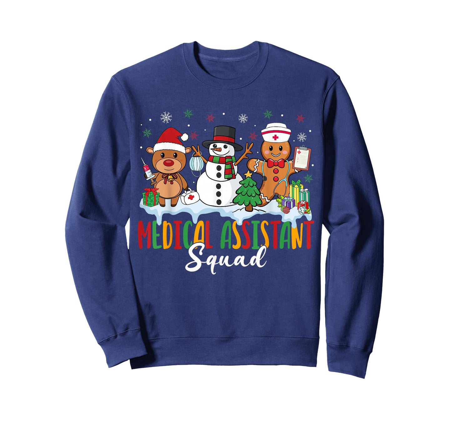 Medical Assistant Squad Reindeer Gingerbread Christmas T-Shirt