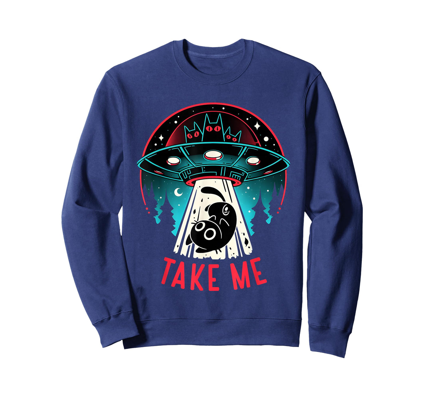 Alien Cat Abducts Cat Take Me T-Shirt