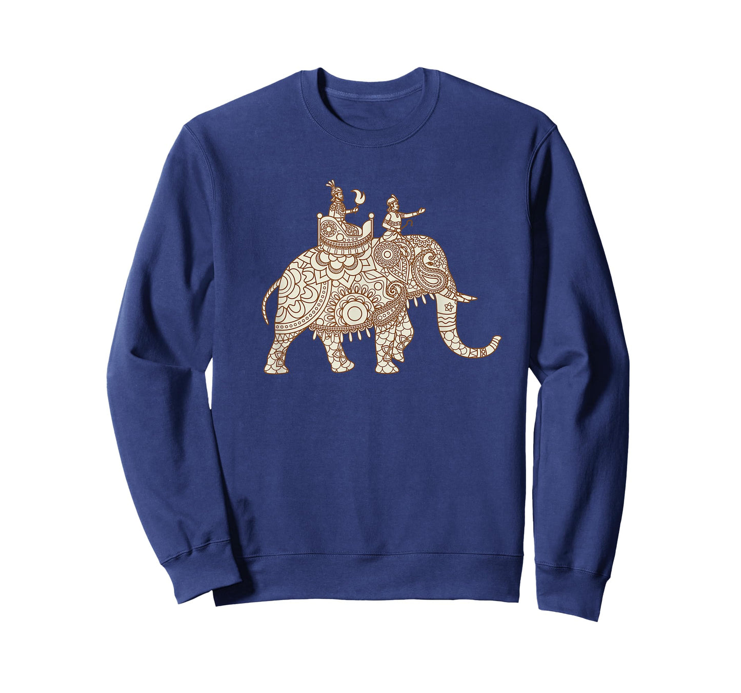 Indian Elephant Art Style Elephant Rider Paisley T-Shirt