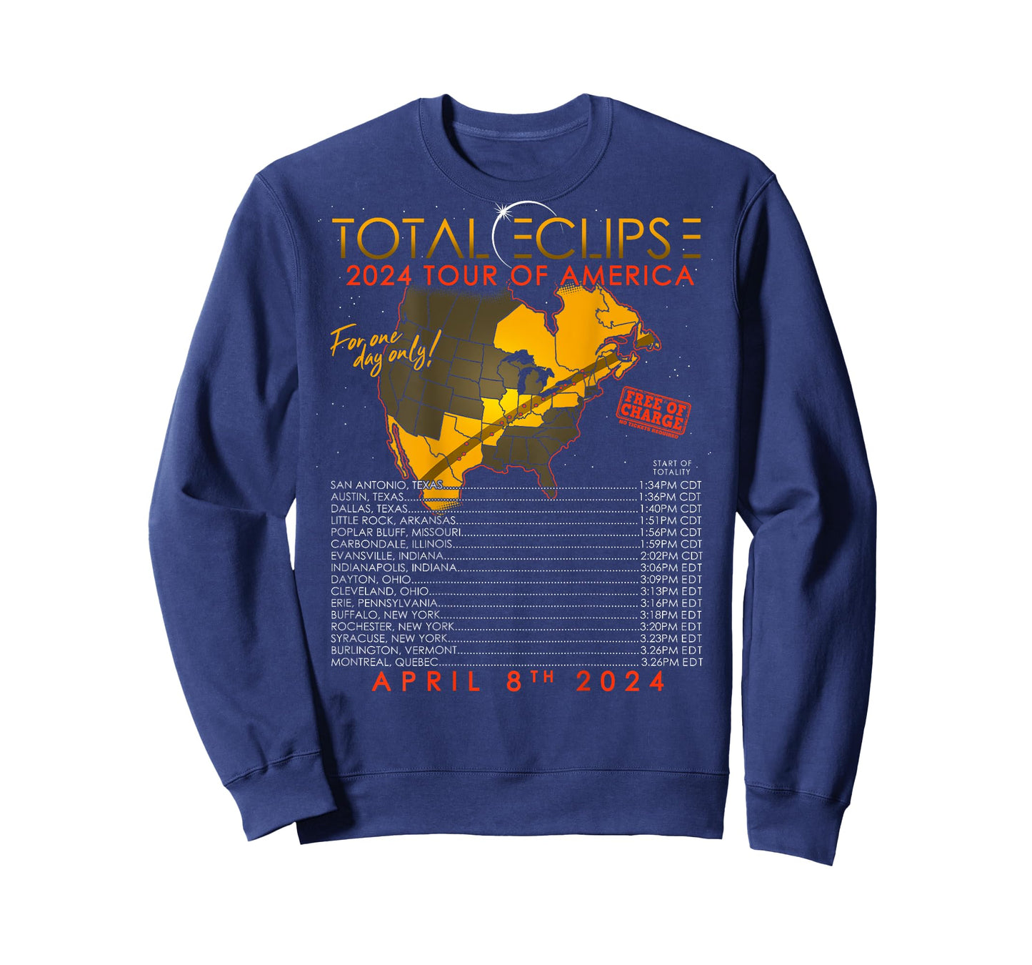 Total Solar Eclipse 2024 Tour of America 04.08.24 T-Shirt