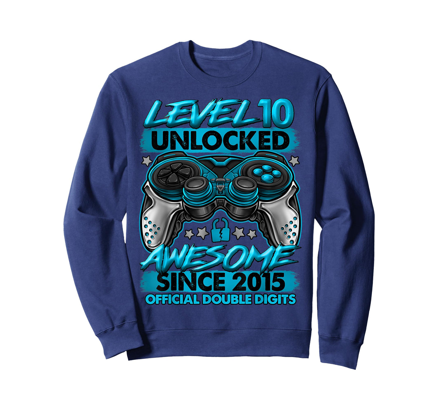 Official Double Digits Level 10 Unlocked 10th Birthday Boy T-Shirt