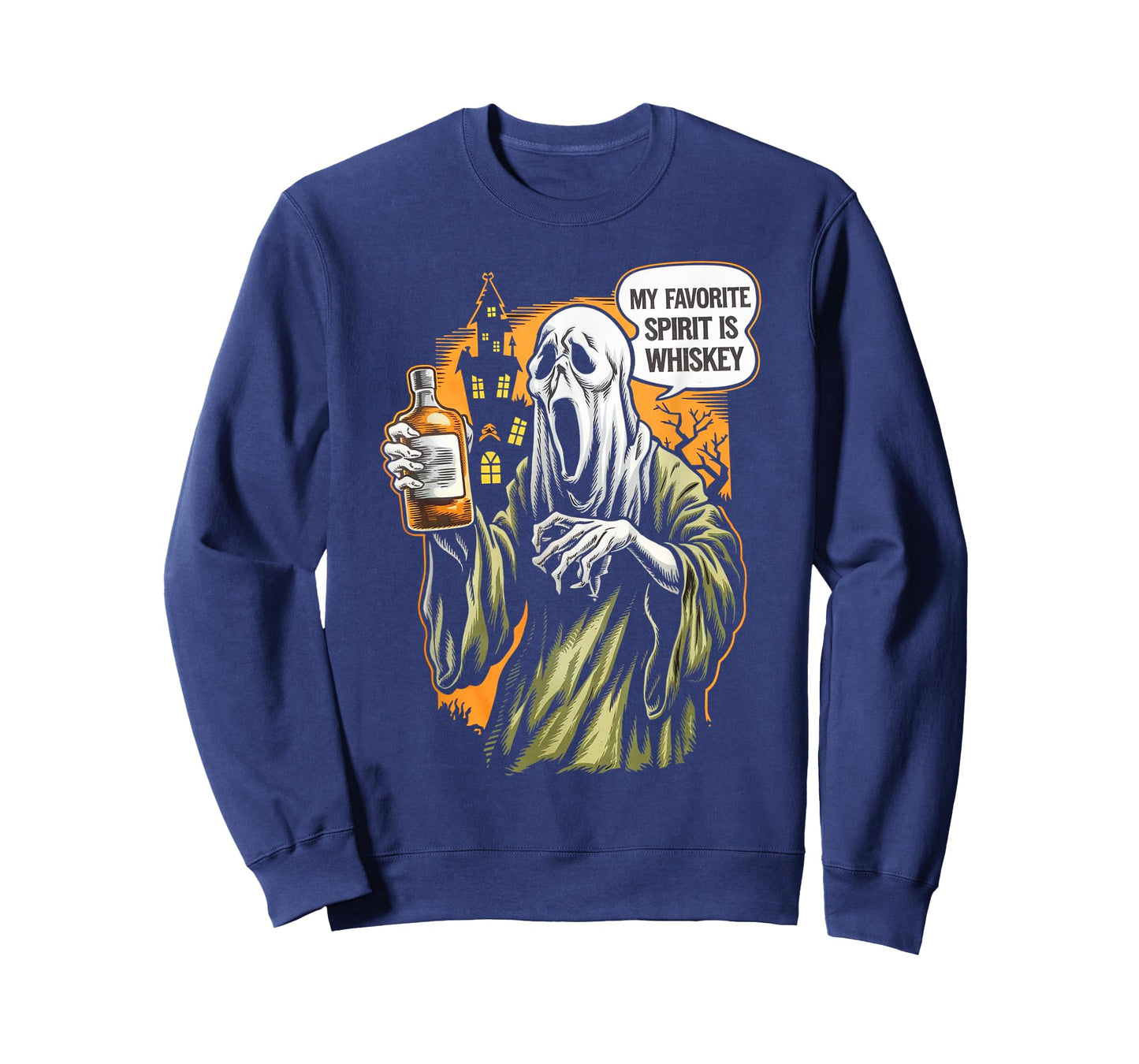 My Favorite Spirit Is Whiskey Ghost Halloween Whiskey T-Shirt